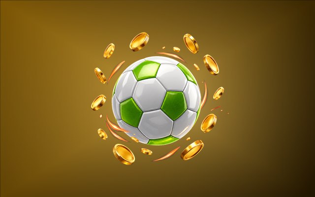 A football surrounded by gold coins